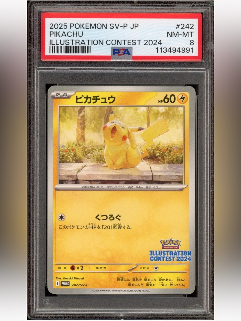 Pikachu Illustration Contest 2024 Promo Card PSA 8